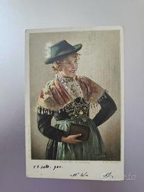Cartolina antica viaggiata RAGAZZA DI SALISBURGO