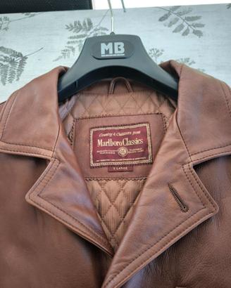 Giacca Marlboro Classics uomo in pelle marrone XL