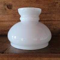 Paralume vintage a cupola in vetro opalino bianco 