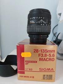 Zoom Sigma 28-135 F3.8-5.6 attacco Nikon
