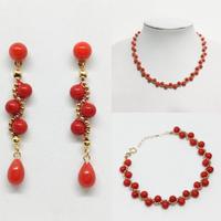 Parure corallo tre pezzi