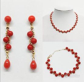 Parure corallo tre pezzi