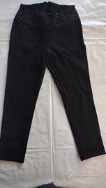 pantaloni neri elasticizzati tg 40 ultima moda 