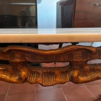 Tavolo legno con piano in marmo