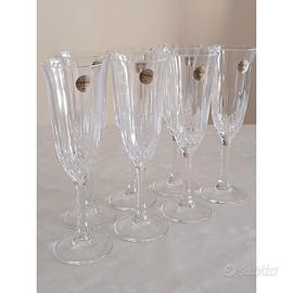 7 bicchieri per champagne Capri Crystal Italia