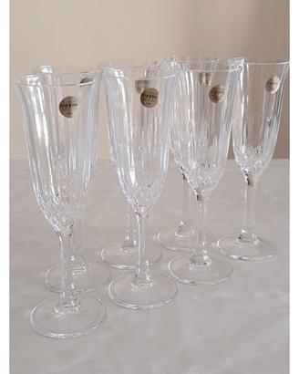 7 bicchieri per champagne Capri Crystal Italia