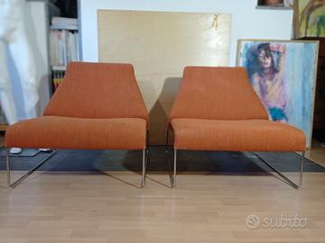 B&B ITALIA 2  Poltrone LAZY 05 in Cotone arancio
