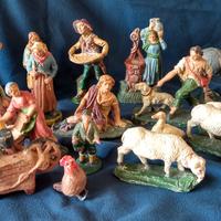 Presepe vintage statuine in pasta