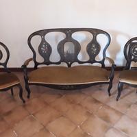  2 sedie più divano antichi Olandesi del 1800