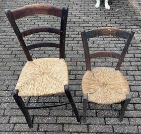 Vecchie sedie impagliate