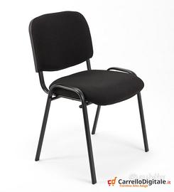 Sedia Imbottita Impilabile in Tessuto NERO