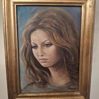 Ritratto femminile – olio su tela con cornice dora