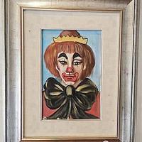 Quadro dipinto a olio "Pagliaccio" di Mussolini