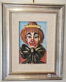 Quadro dipinto a olio "Pagliaccio" di Mussolini