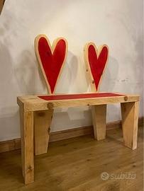 Panchina artigianale in legno