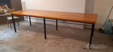 Tavolo su misura ferro e legno massello