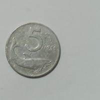 moneta lire 5 della repubblica italiana 