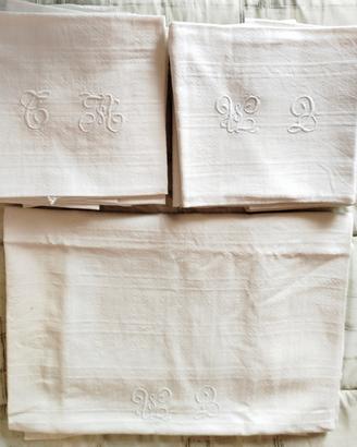 set di asciugamani vintage in cotone lavorato