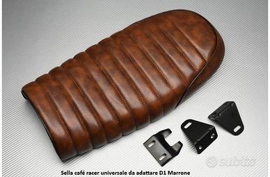 Sella café racer universale da adattare D1 Marrone
