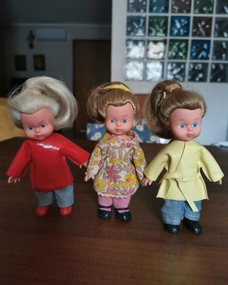3 bambole vintage anno 1967 marca italocremona