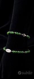 Bracciali argento e diopside cromo russa