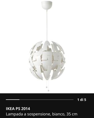 Lampadario a sospensione Ikea bianco e arancione 