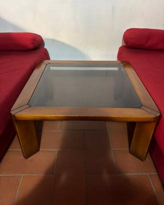 Tavolino da salotto in legno e vetro