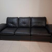 Divano in pelle nero 3 posti