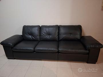 Divano in pelle nero 3 posti