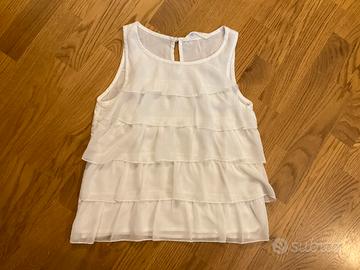 Canottiera bianca H&M con volant - Taglia 10 anni
