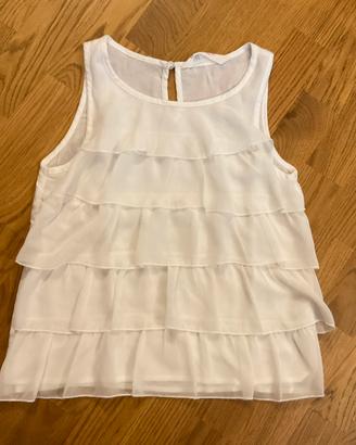 Canottiera bianca H&M con volant - Taglia 10 anni