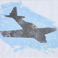 Schifano, Serigrafia e collage con certif. autent.