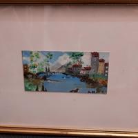 Quadro paesaggio lago montagna