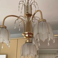 Lampadario placcato in oro zecchino