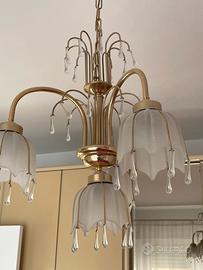 Lampadario placcato in oro zecchino