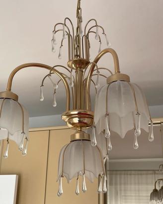 Lampadario placcato in oro zecchino