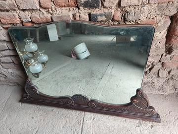 Specchio con base in legno decorato