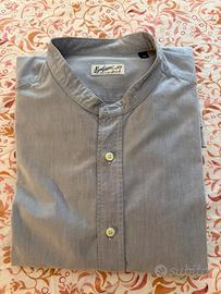 Camicia coreana celeste 100% cotone Bevilaqua
