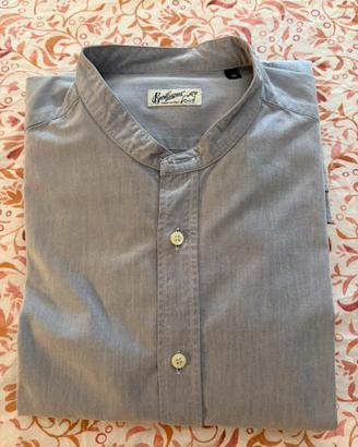 Camicia coreana celeste 100% cotone Bevilaqua
