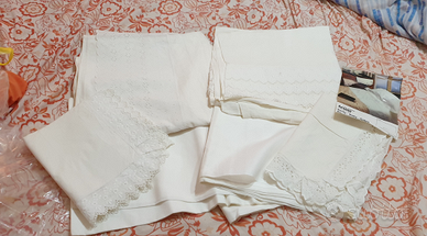 2 paia Lenzuola letto singolo in pizzo