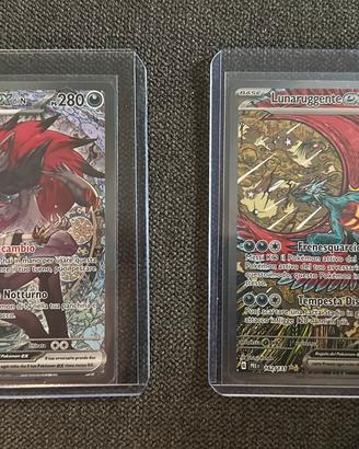 Pokemon Lunaruggente (PRE) e Zoroark (ASC)