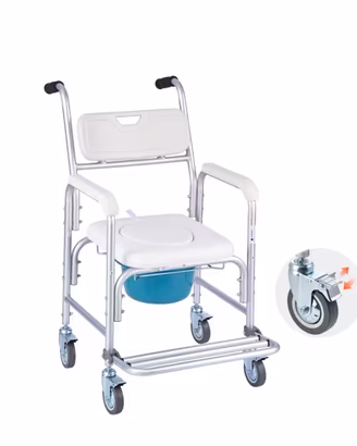 sedia a rotelle con vaso wc.