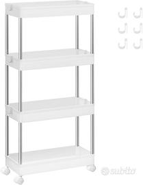 SONGMICS Carrello Portaoggetti 4 Livelli con Ruote