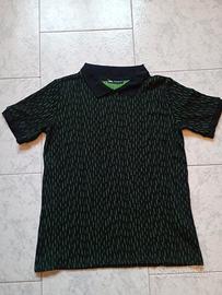 polo nera con taglietti verdi di zara