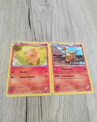 Carta Pokemon combo evoluzione TORCHIC e COMBUSKEN