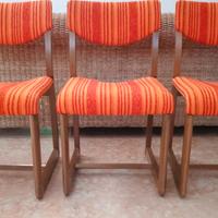 3 sedie arancio Girsberger, anni 70