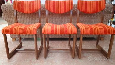 3 sedie arancio Girsberger, anni 70