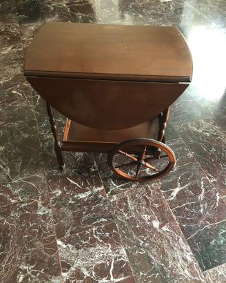 Carrello portavivande con ruote tavolino legno