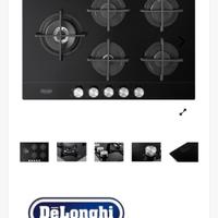 Piqno cottura 5 fuochi in vetro nero de longhi