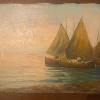 Quadro barche a vela sul mare di Giovanni D'Anzi